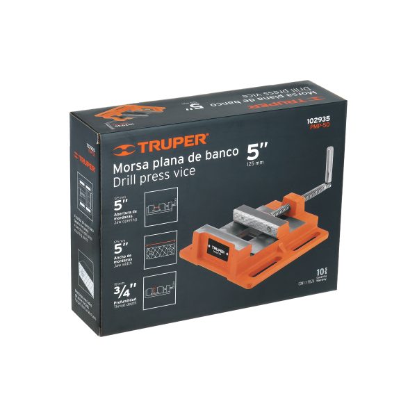 102935 - Prensa morsa plana, apertura 5' (125 mm), Truper