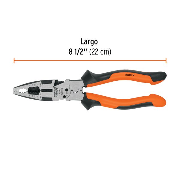 103012 - Pinza multiuso 8' electricista, comfort grip, Truper Expert