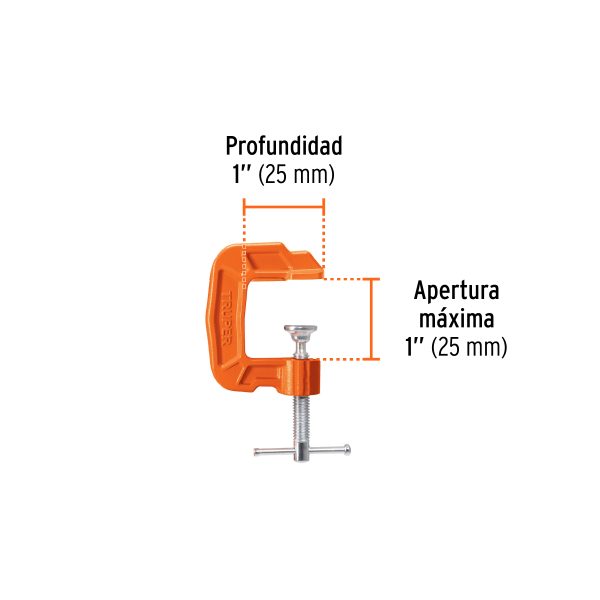 17658 - Prensa 1' de hierro dúctil para carpintería, Truper