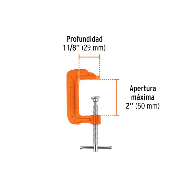 17659 - Prensa 2' de hierro dúctil para carpintería, Truper