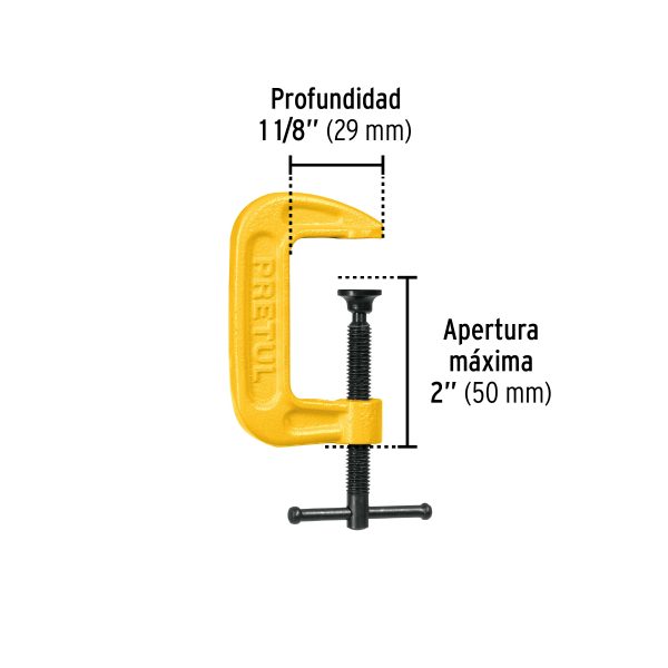 27200 - Prensa 2' de hierro dúctil para carpintería, Pretul