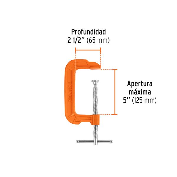 17662 - Prensa 5' de hierro dúctil para carpintería, Truper