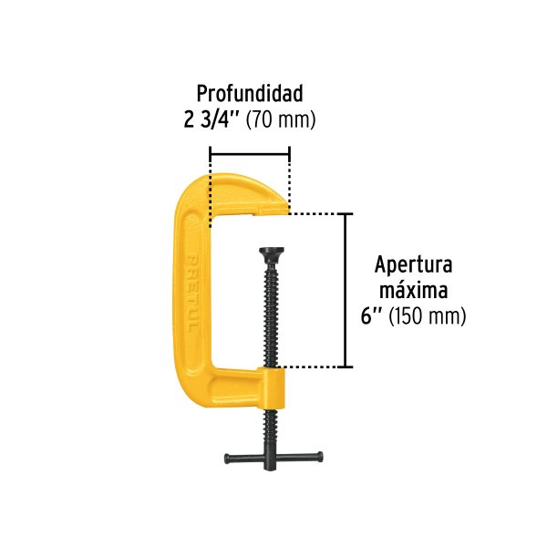 27204 - Prensa 6' de hierro dúctil para carpintería, Pretul