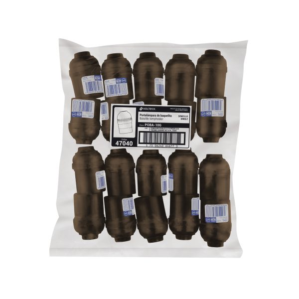 47040 - Portalámpara de baquelita, sencillo a granel, Volteck