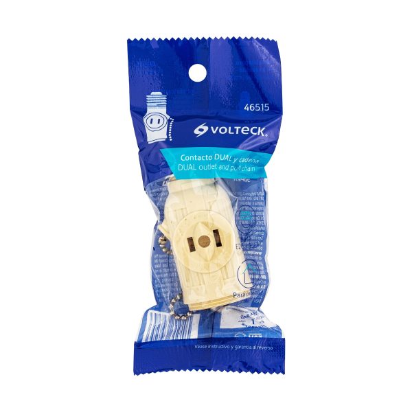 46515 - Portalámpara de baquelita, con interruptor de cadena,Volteck