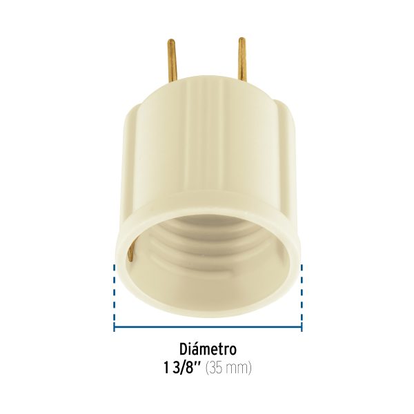 45884 - Portalámpara de baquelita, con adaptador a granel, VOLTECK