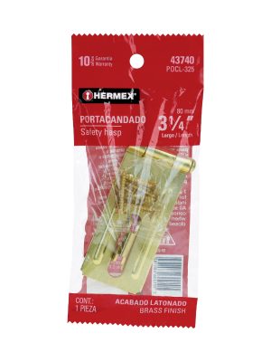 43740 - Portacandado de acero latonado 3-1/4', HERMEX