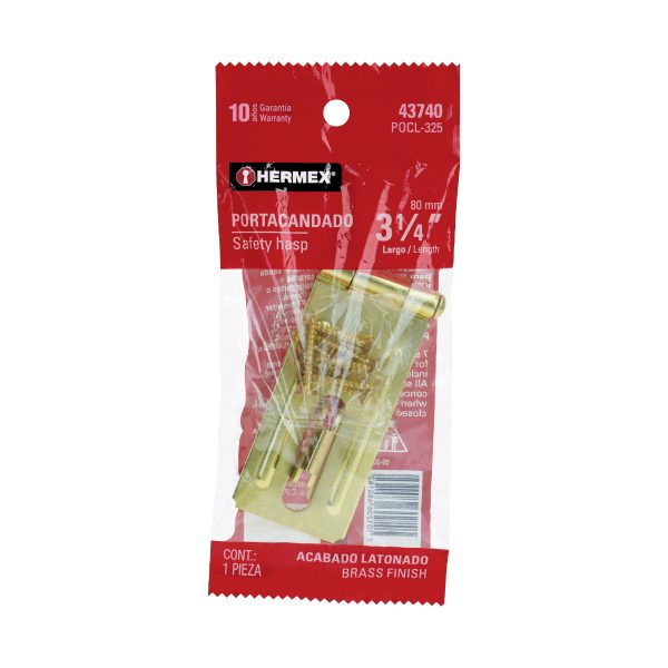 43740 - Portacandado de acero latonado 3-1/4', HERMEX
