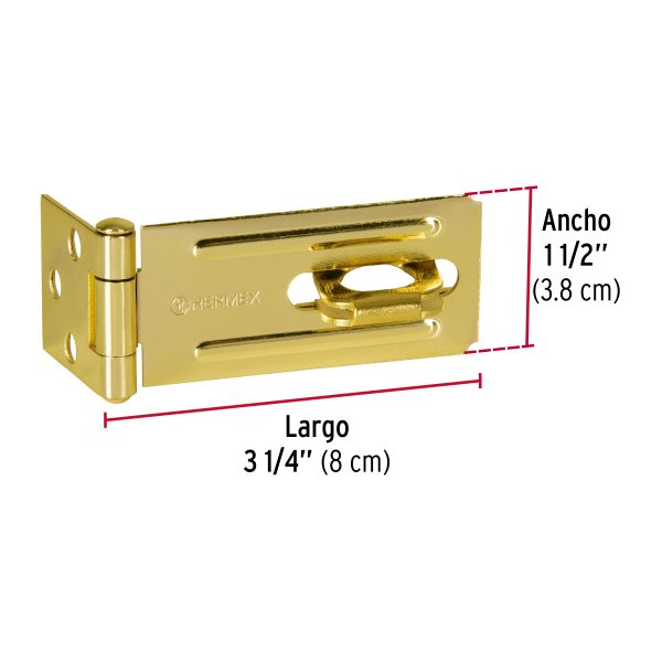 43740 - Portacandado de acero latonado 3-1/4', HERMEX