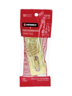 43745 - Portacandado de acero latonado 4-1/2', HERMEX