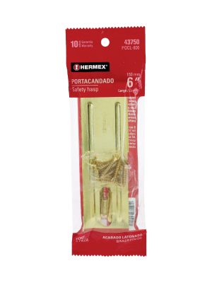 43750 - Portacandado de acero latonado 6', HERMEX