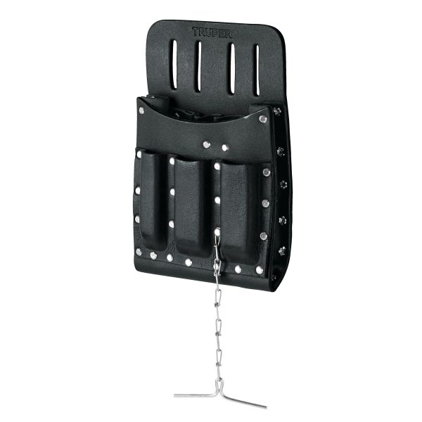 11514 - Porta herramientas de cuero con 11 compartimentos, Truper