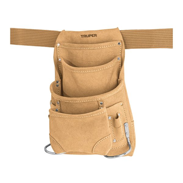 11536 - Porta herramientas de carnaza con 12 compartimentos, Truper