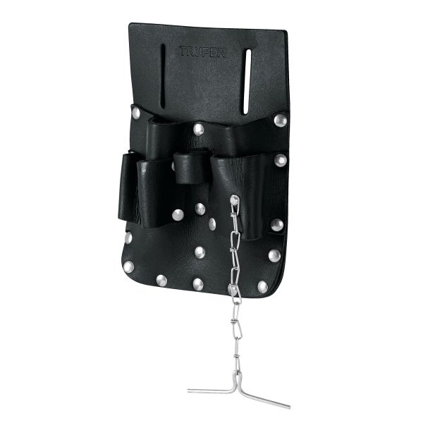 11515 - Porta herramientas de cuero con 7 compartimentos, Truper