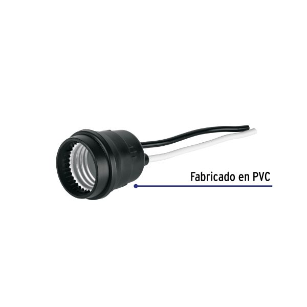 27243 - Portalámpara de PVC para intemperie, a granel, Volteck Basic