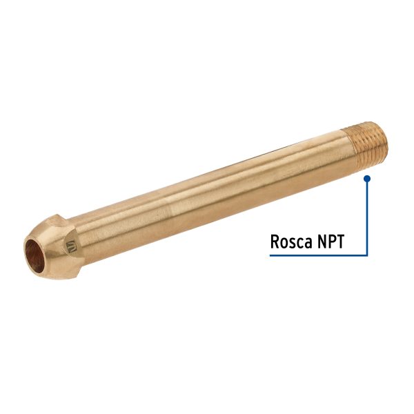 49196 - Punta pol de latón 1/4' x 12 cm, de rosca, Foset