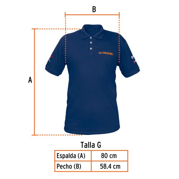 60463 - Playera polo para hombre, azul, G, Truper