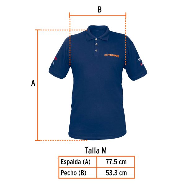 60464 - Playera polo para hombre, azul, M, Truper