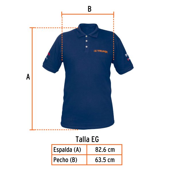 60462 - Playera polo para hombre, azul, EG, Truper