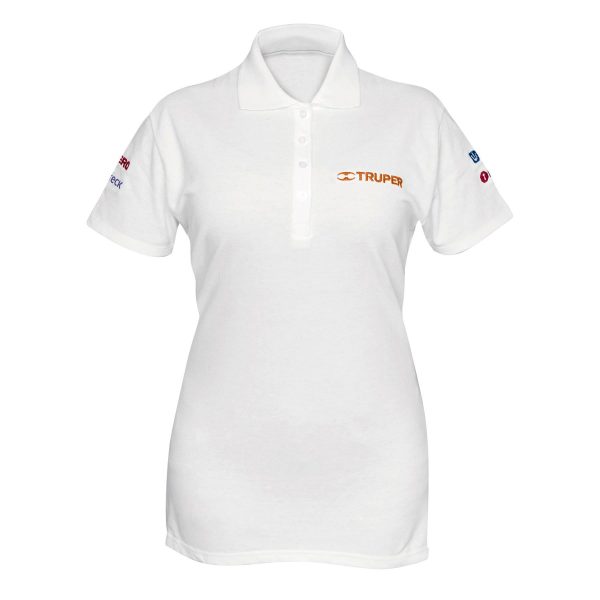60466 - Playera polo para mujer, blanca, G, Truper