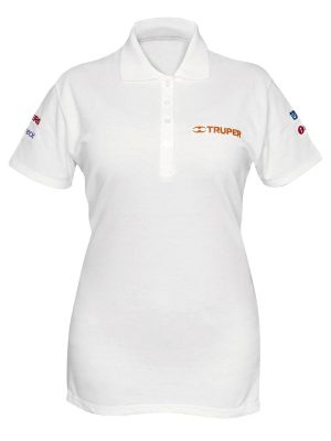 60467 - Playera polo para mujer, blanca, M, Truper