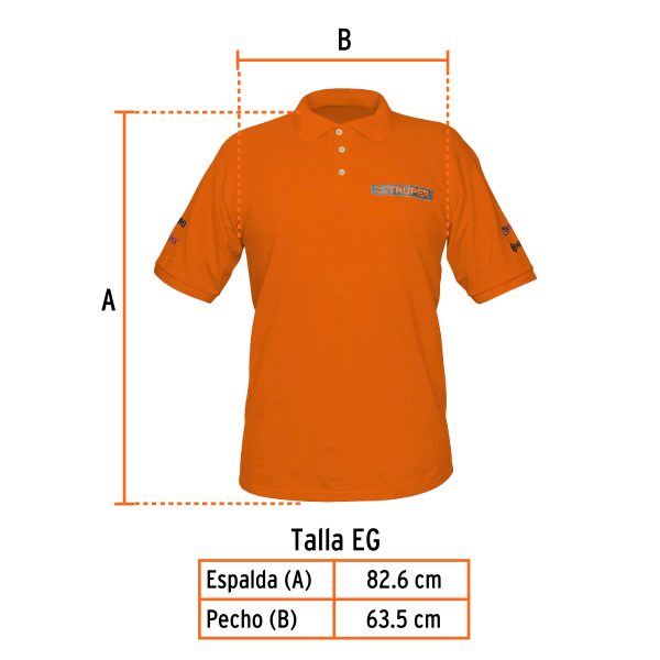 60457 - Playera polo para hombre, naranja, EG, Truper