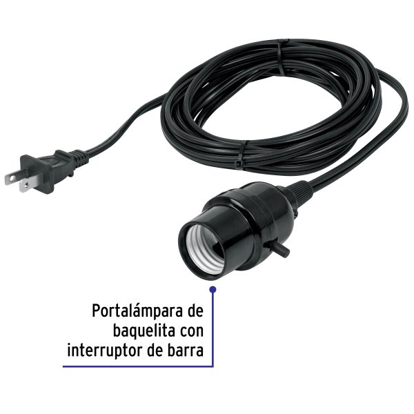 47142 - Portalámparas con cable de 4 m, VOLTECK