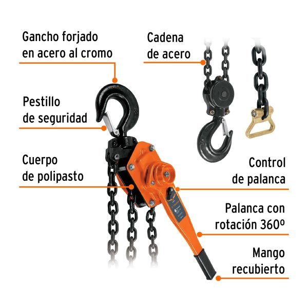 16844 - Polipasto de palanca 6 toneladas, Truper