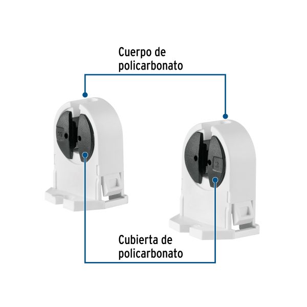 45391 - Bolsa 2 pz portalámparas p/tubo LED y fluorescente, base G5
