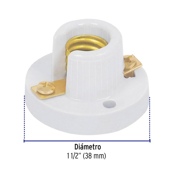 46531 - Portalámpara de porcelana para candil, Volteck