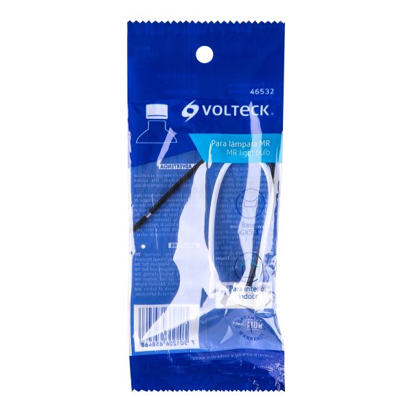 46532 - Portalámpara de porcelana para MR, base bipin,Volteck