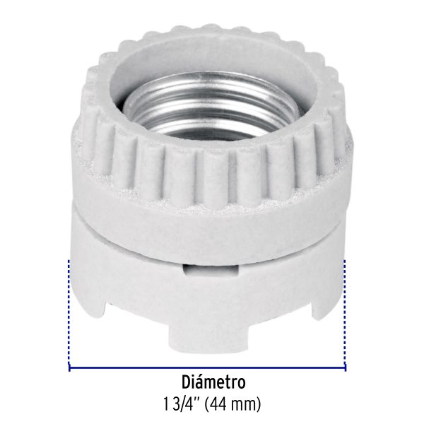 46521 - Portalámpara de porcelana, tipo anuncio, Volteck