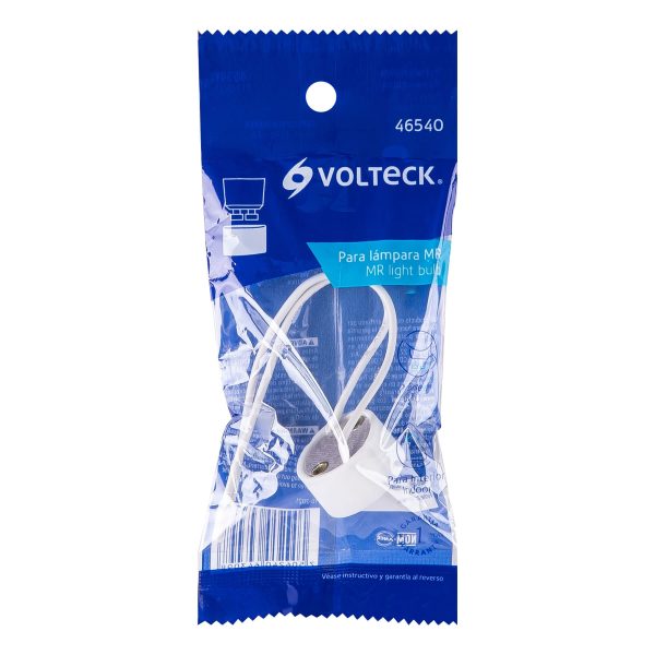 46540 - Portalámpara de porcelana para base GU10, Volteck
