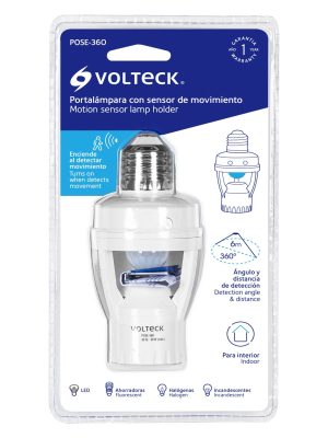 46274 - Portalámpara con sensor de movimiento 360°, Volteck