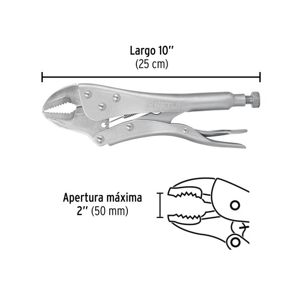 22702 - Pinza de presión 10' mordaza recta, Pretul