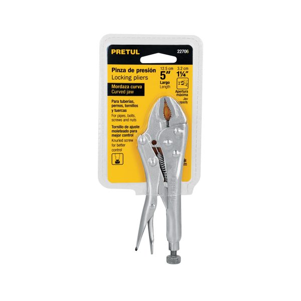 22706 - Pinza de presión 5' mordaza curva, Pretul