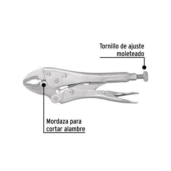 22701 - Pinza de presión 7' mordaza curva, Pretul