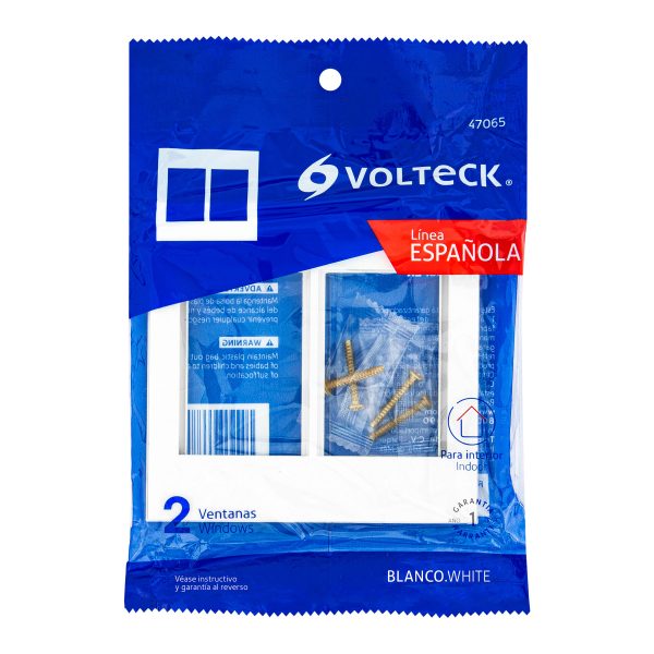 47065 - Placa 2 ventanas, 6 módulos, línea Española, color blanco