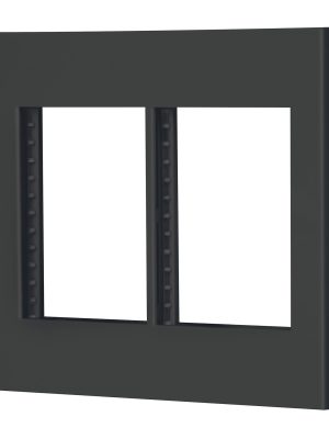 47999 - Placa 2 ventanas, 6 módulos, línea Española, color negro
