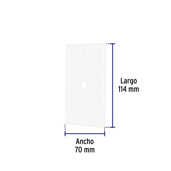 49711 - Placa de ABS pasacable, Standard, blanco, Volteck
