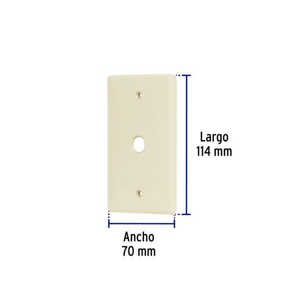 46403 - Placa de ABS pasacable, Standard, marfil, Volteck