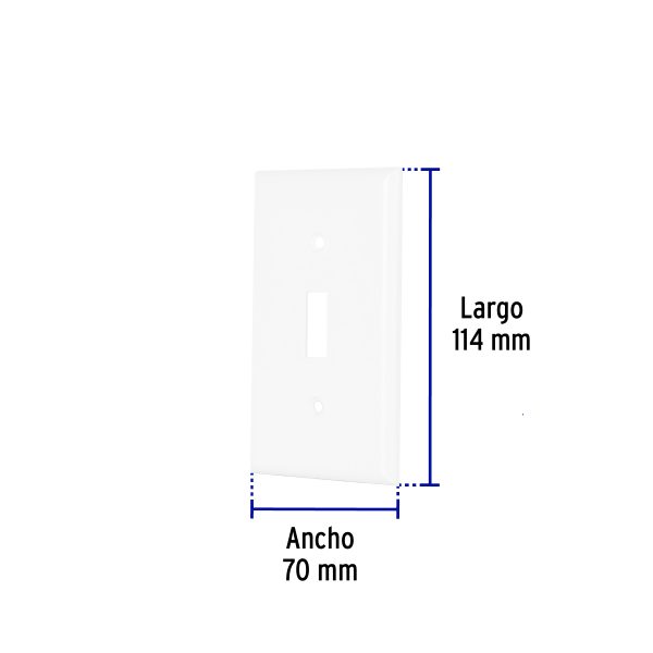 47726 - Placa de ABS para interruptor vertical, Standard, blanco