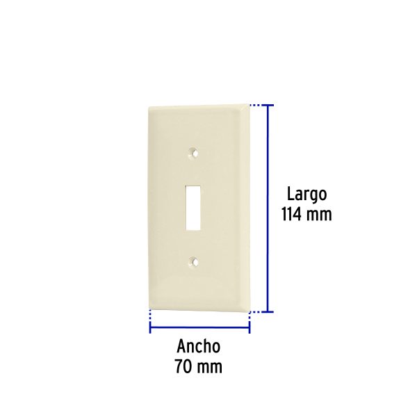 46415 - Placa de ABS para interruptor vertical, Standard, marfil