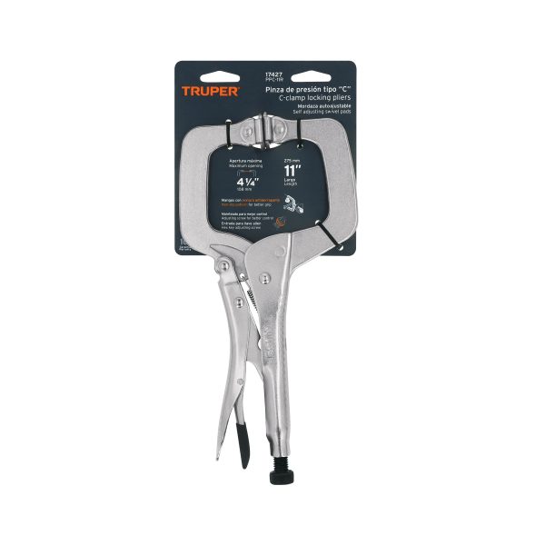 17427 - Pinza de presión 11' tipo 'C' con mordaza autoajustable
