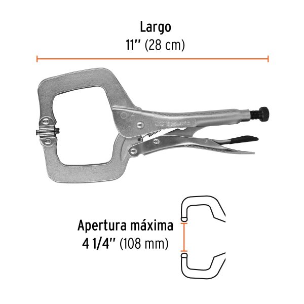 17427 - Pinza de presión 11' tipo 'C' con mordaza autoajustable