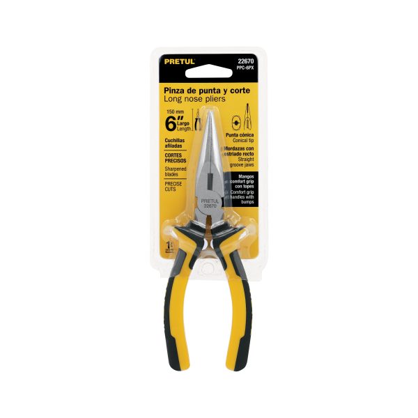 22670 - Pinza de punta y corte 6' mango Comfort Grip, Pretul