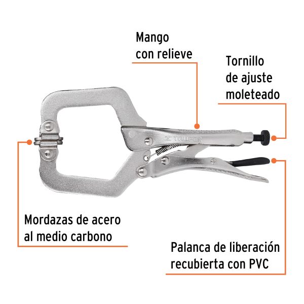 17413 - Pinza de presión 6' tipo 'C' con mordaza autoajustable