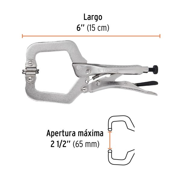 17413 - Pinza de presión 6' tipo 'C' con mordaza autoajustable