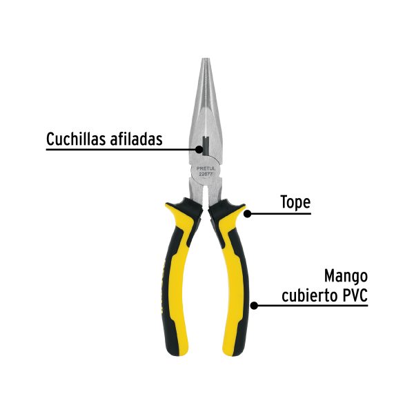 22677 - Pinza de punta y corte 7' mango Comfort Grip, Pretul