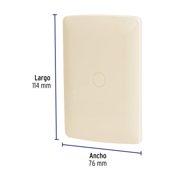 46144 - Placa de ABS ciega, línea Italiana, color marfil, Volteck